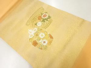 リサイクル　仕覆に茶碗模様刺繍名古屋帯